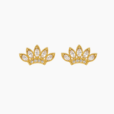 Boucles Nelvea, motif zirconiums en laiton doré