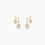 Boucles Aurea, double gouttes en zirconiums, laiton doré