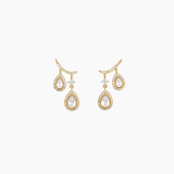 Boucles Aurea, double gouttes en zirconiums, laiton doré