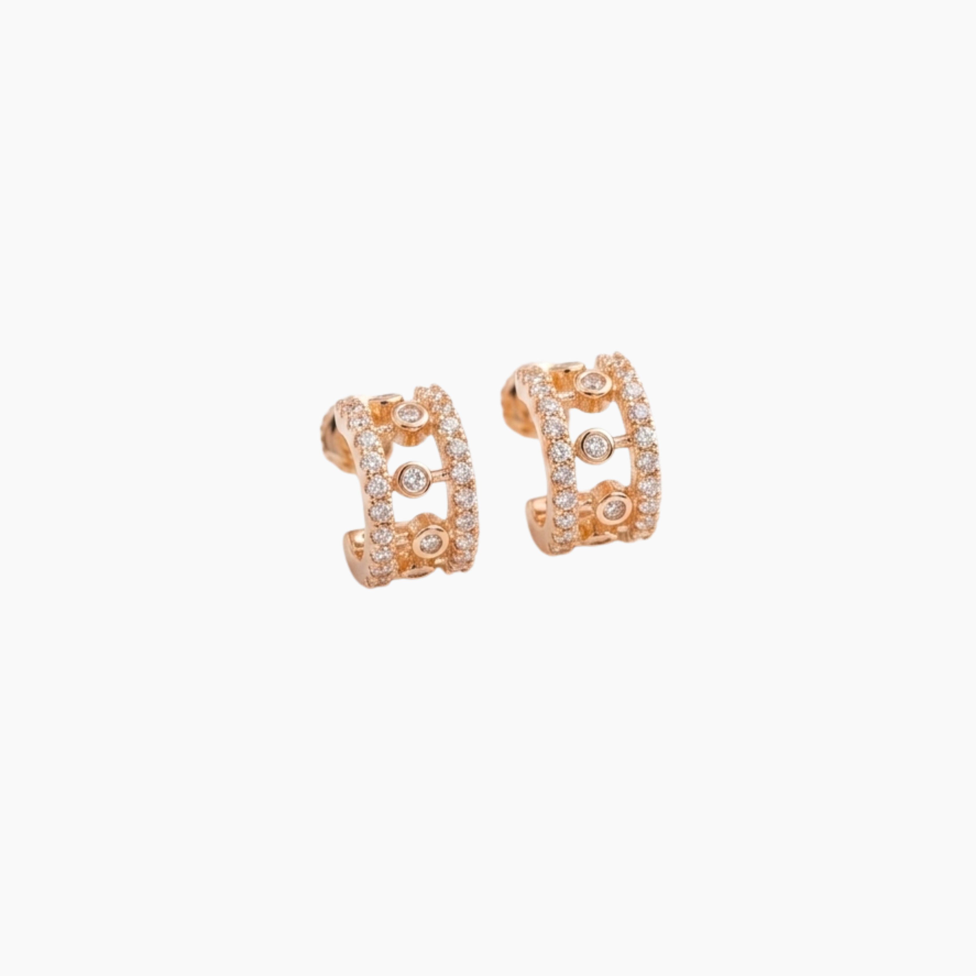Boucles Calleia, mini créole en laiton doré et zirconiums