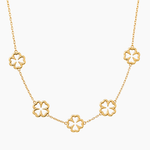 Collier Lucian, trèfles ajourés en acier inoxydable