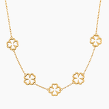 Collier Lucian, trèfles ajourés en acier inoxydable