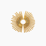 Boucles Nylvane, motif demi-éventail solaire, acier inoxydable doré