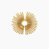 Boucles Nylvane, motif demi-éventail solaire, acier inoxydable doré