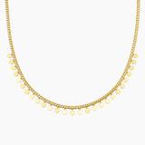 Collier Brina, chaîne fine à petites pastilles suspendues, acier inoxydable doré