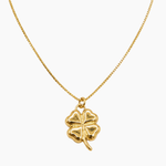 Collier Nox, pendentif trèfle en acier inoxydable