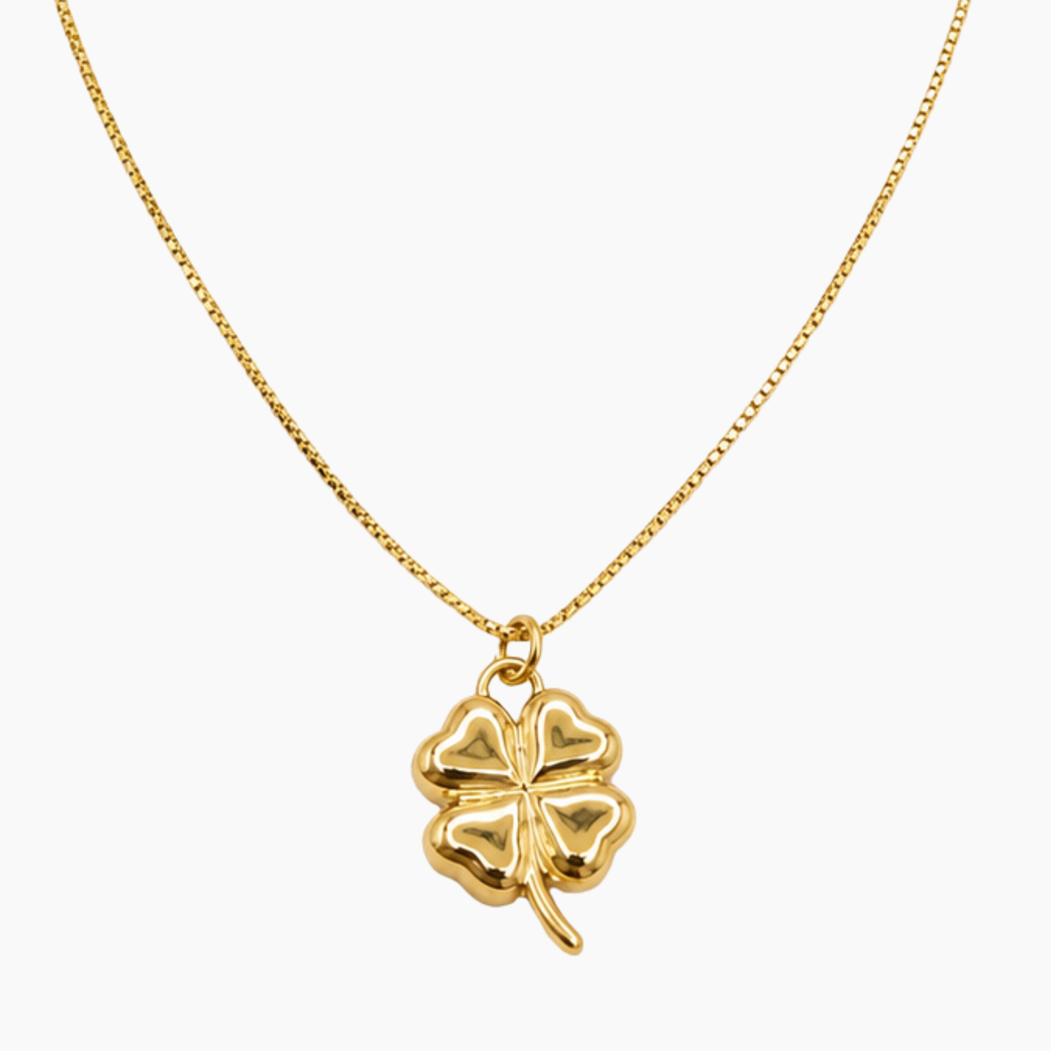 Collier Nox, pendentif trèfle en acier inoxydable
