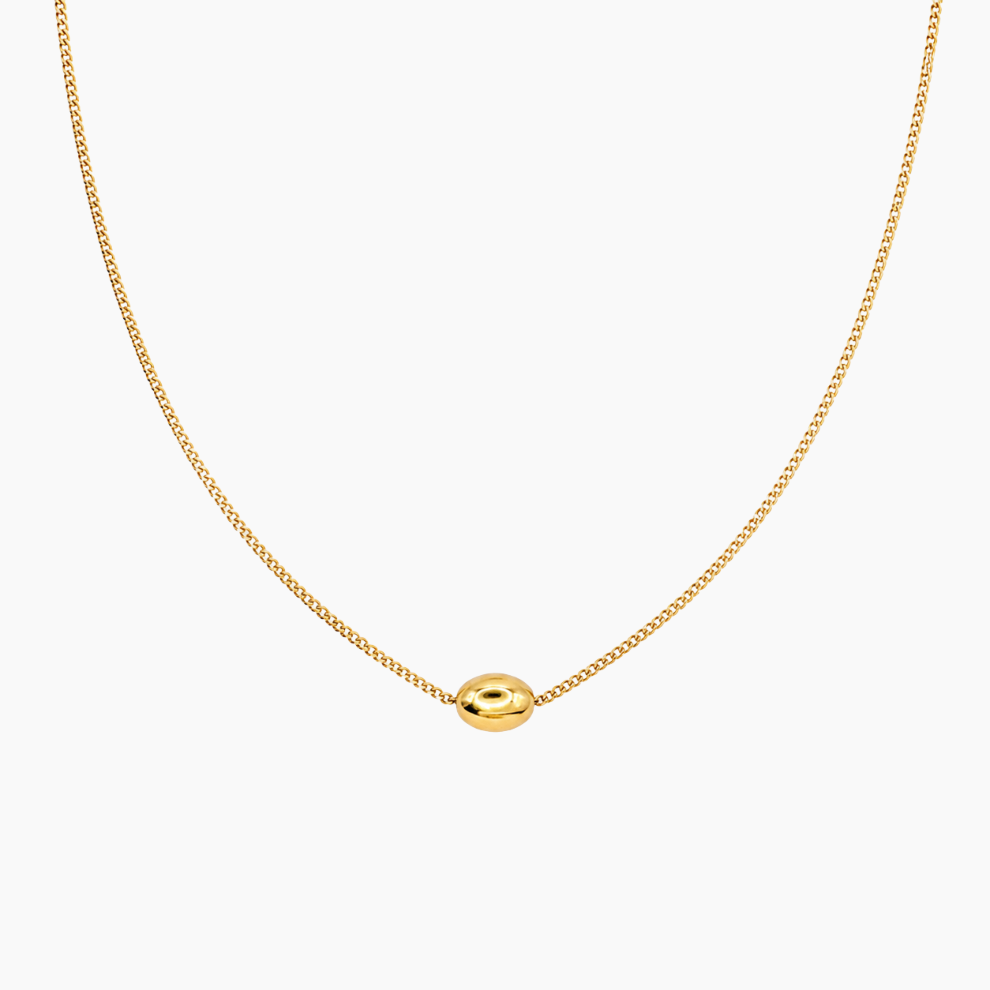 Collier Myla, petit galet en forme d'anneau, acier inoxydable