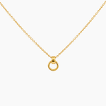 Collier Alia, chaîne fine et anneau lisse façon mousqueton, acier inoxydable