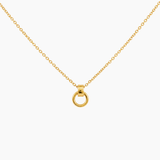 Collier Alia, chaîne fine et anneau lisse façon mousqueton, acier inoxydable