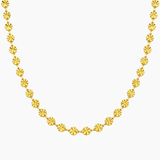 Collier Brisa, anneaux ovales et pastilles martelées façon étoile, acier inoxydable
