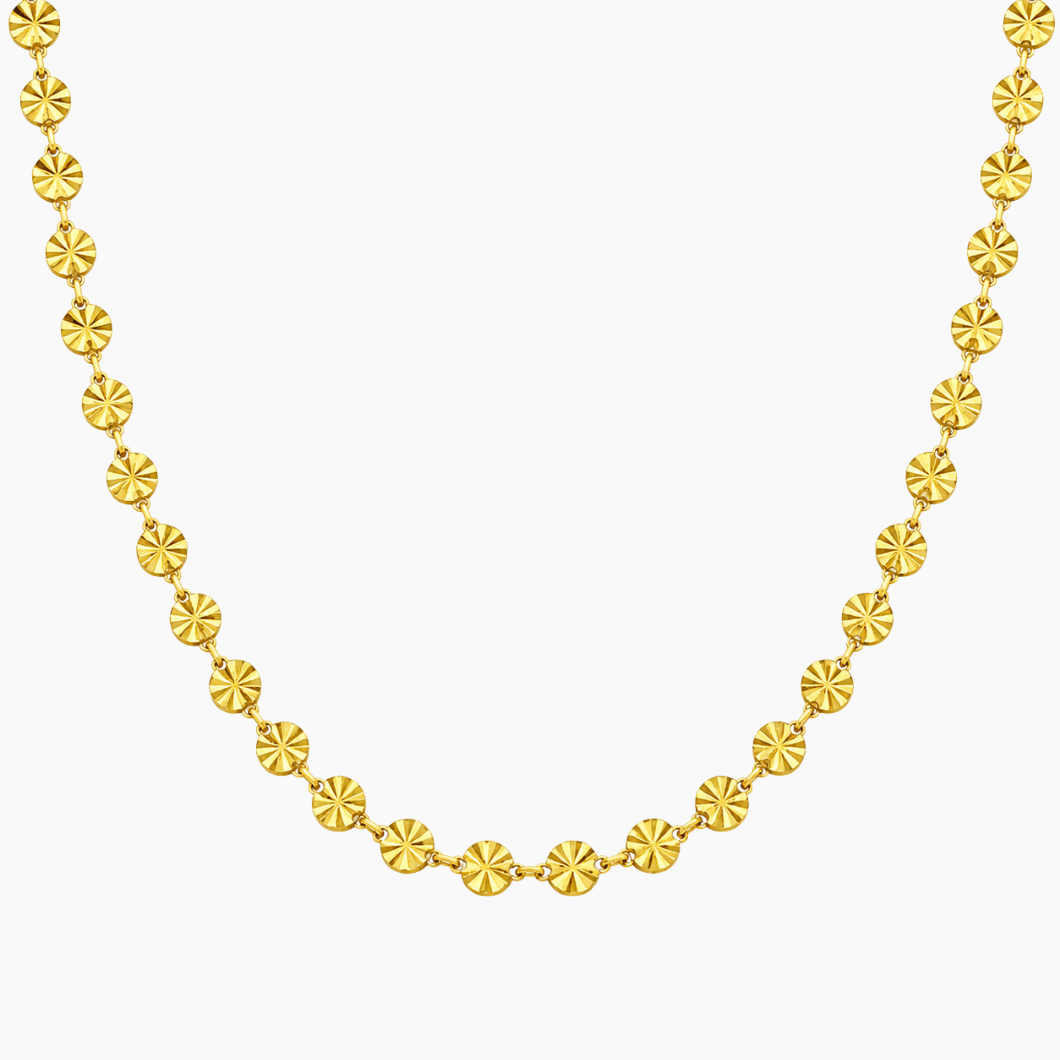 Collier Brisa, anneaux ovales et pastilles martelées façon étoile, acier inoxydable