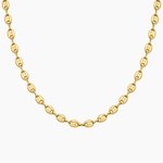 Collier Sylva, maille grain de café facettée, acier inoxydable doré