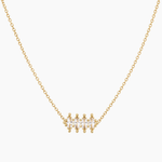 Collier Canopée, quatre cristaux en amande, acier inoxydable doré