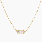 Collier Canopée, quatre cristaux en amande, acier inoxydable doré