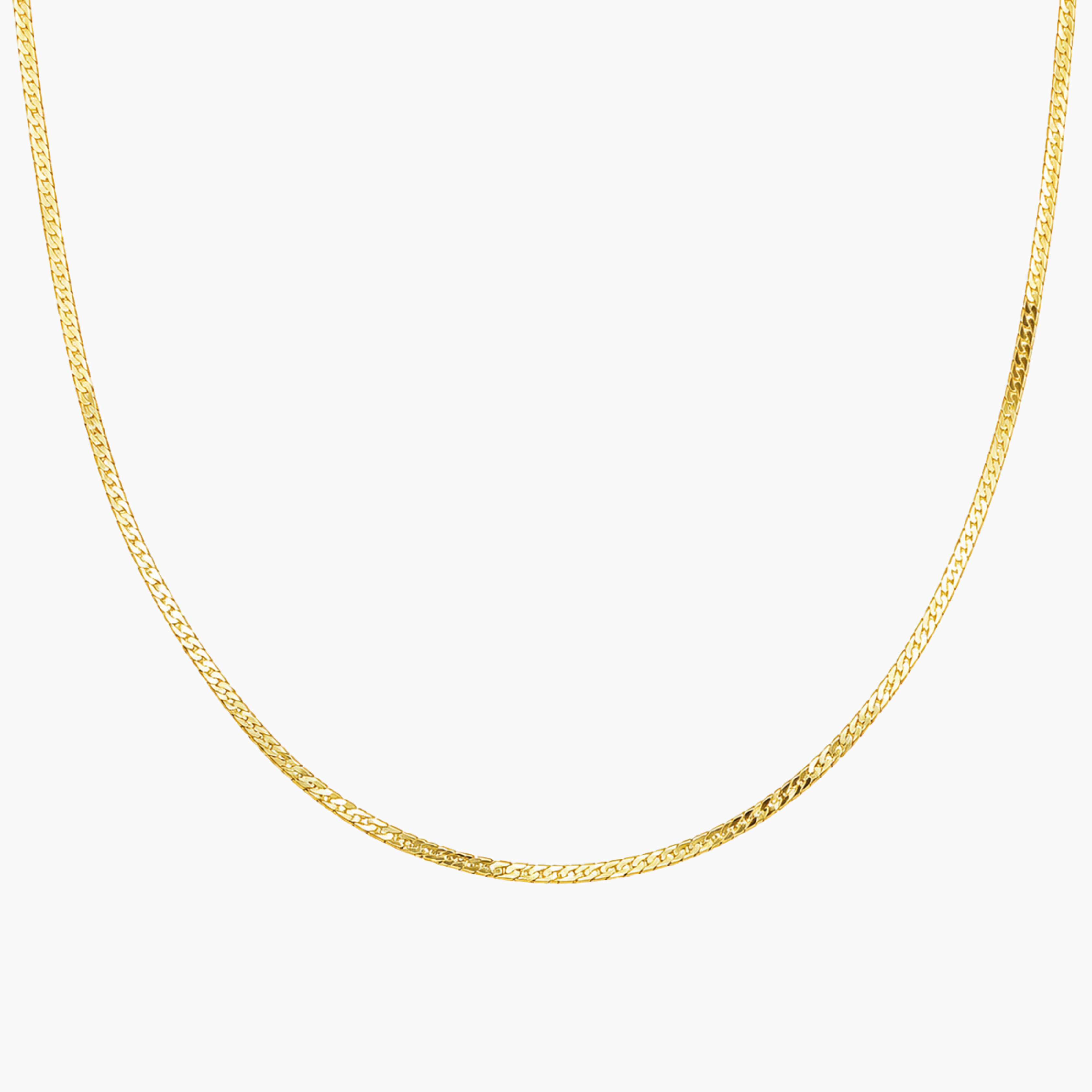 Collier Marie, maille anglaise plate, acier inoxydable doré