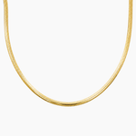 Collier Alix, maille miroir plate, acier inoxydable doré
