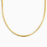 Collier Alix, maille miroir plate, acier inoxydable doré