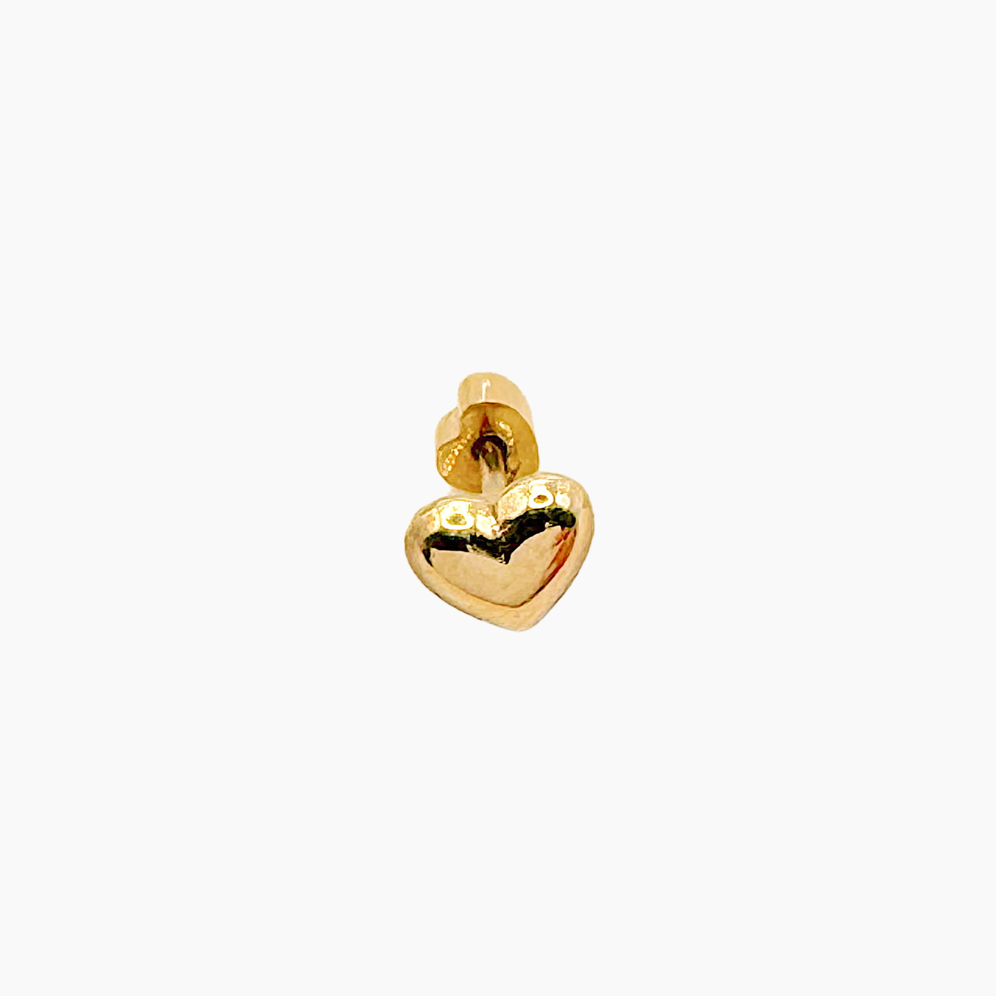 Piercing Margaux, motif cœur en acier inoxydable doré