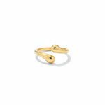 Bague fine ajustable Ipsē en acier inoxydable doré avec des formes entrelacées élégantes