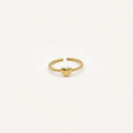 Bague fine Ipsē dorée en acier inoxydable avec anneau torsadé et motif petit cœur ajustable